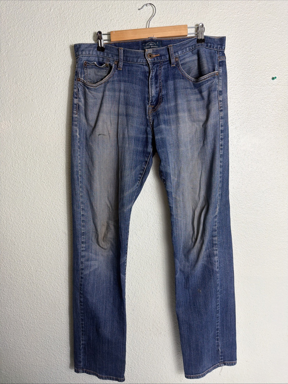 Lucky Brand 221 Original Straight Medium Wash Stained Mens 3