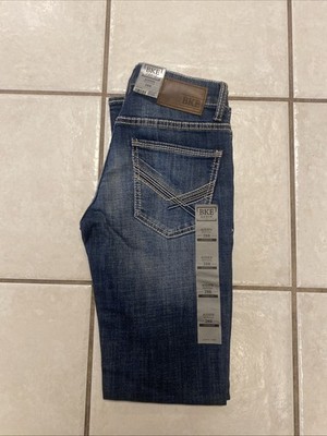 NWT Buckle BKE Aiden Bootcut Jeans Mens 28R Blue Distress Premium Stretch Denim
