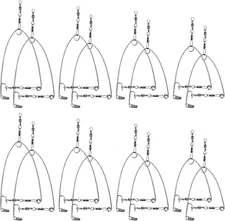 16 Pieces Automatic Ice Fishing Hooks Device Stainless Steel Spring Loaded Fishi