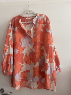 Opus Bluse Gr.44 Orange Weiß 