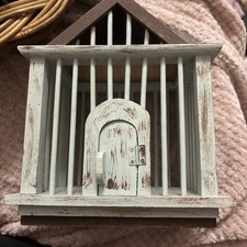 Rustic Blue Wooden Decorative Birdcage