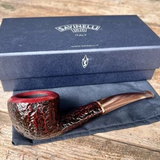 Savinelli Roma Lucite Rusticated Bent Pot (316 KS) 6mm Filter Pipe - New