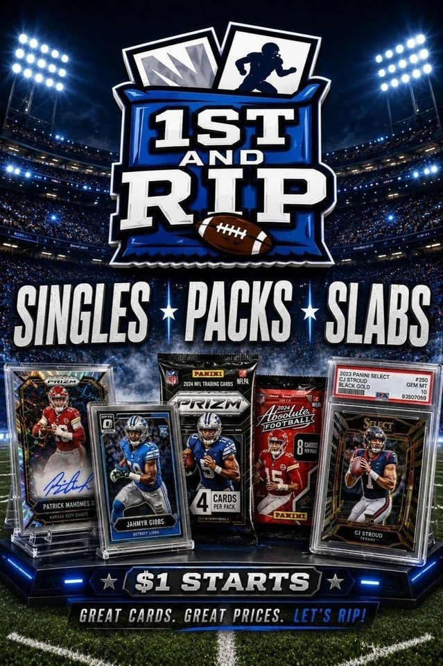 $1 Starts - NFL Singles, Packs, and Slabs