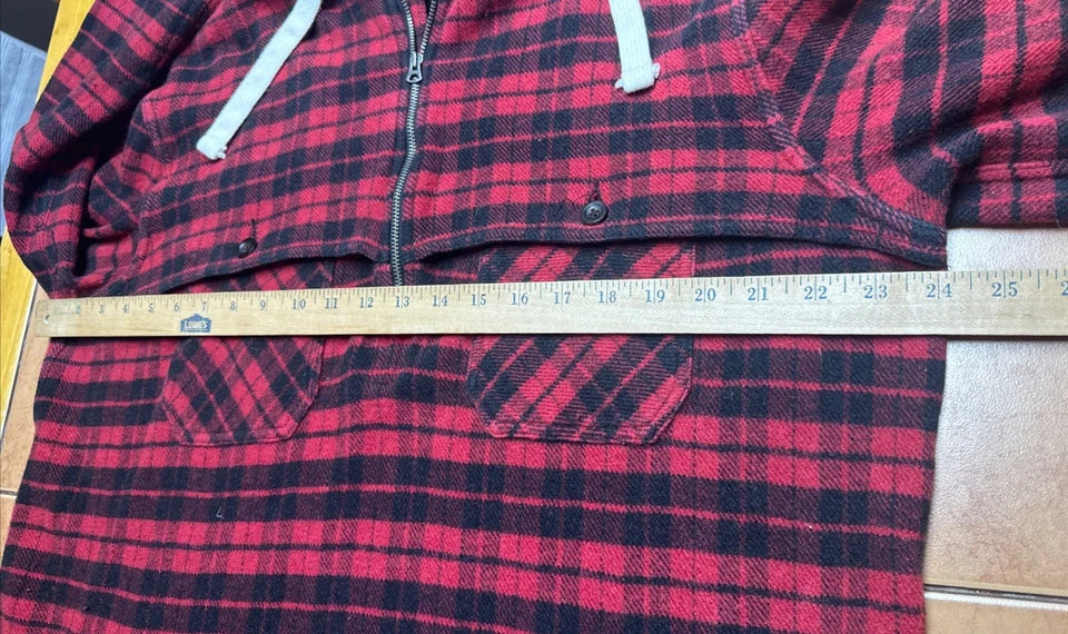 De Colección Polo Ralph Lauren Sudadera con Capucha Talla L Rojo Tartán Cuadros Cremallera Mezcla de Lana Foto 4 de 4