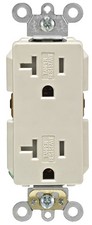 Leviton Decora Plus 20 amps 125 V Duplex Light Almond Outlet 5-20R 1 pc