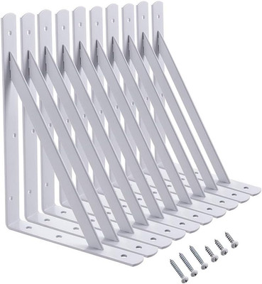 12 X 8 Inch Heavy Duty Shelf Brackets Load Capacity 600Lb 10Pack White Metal