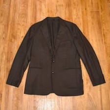 J Crew Ludlow Moon Sport Coat Mens 42L Brown Plaid Wool Blend Excellent Slim Fit