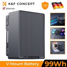 K&F CONCEPT Kamera V-Mount Akku, 99Wh 6700mAh V-Mount Battery mit PD 100W USB-C