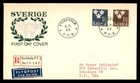 Mayfairstamps Sweden FDC 1962 dual Stockholm registered crown franking First Day