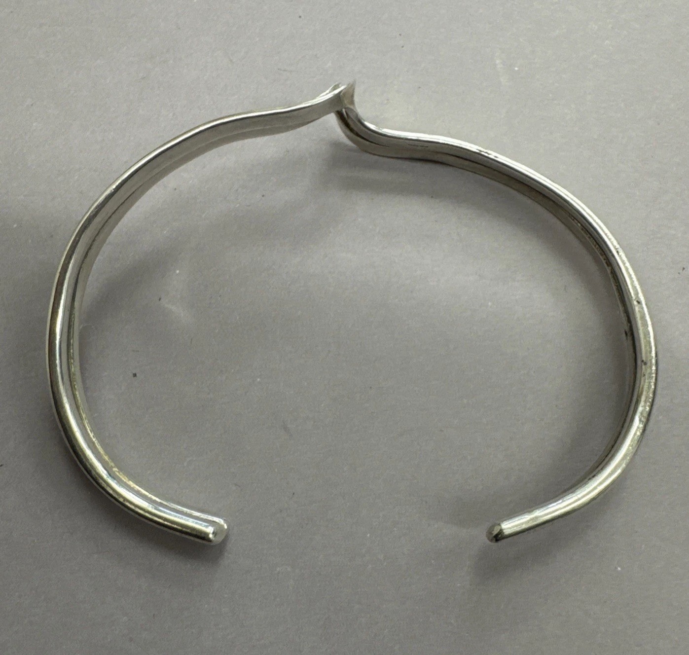 Solid Sterling Silver 925 Wave Twist Cuff Bangle … - image 13