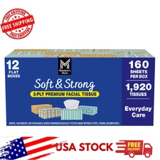 Member’s Mark Soft & Strong 2-Ply Facial Tissues | 12 Boxes x 160 Sheets