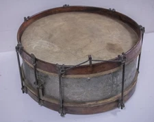 1900s - Lyon Healy Prussian Pattern 16" x 6" Nickel Plate Infantry Snare Drum