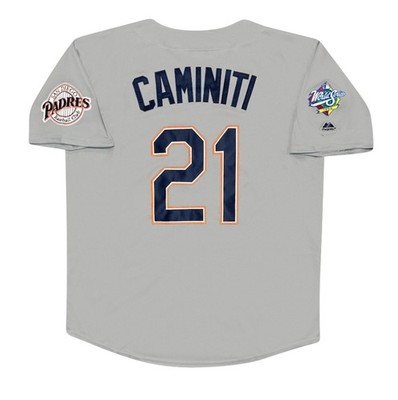 Ken Caminiti San Diego Padres 1998 World Series Grey Road Jersey Men's Large