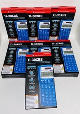 Lot of 7 New Texas Instruments TI-30XIIS Scientific Calculator Blue 2-Line Solar