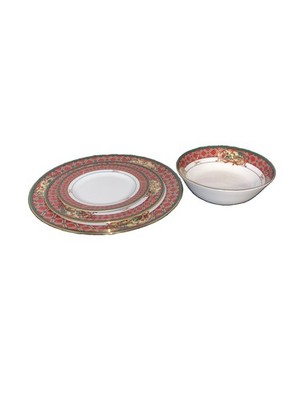 Noritake Royal Hunt China3930 4 Piece Setting, Animals, Fruits, Plaid Vintage