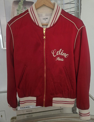 Celine Paris Teddy Women Jacket In Satin - Empire Red