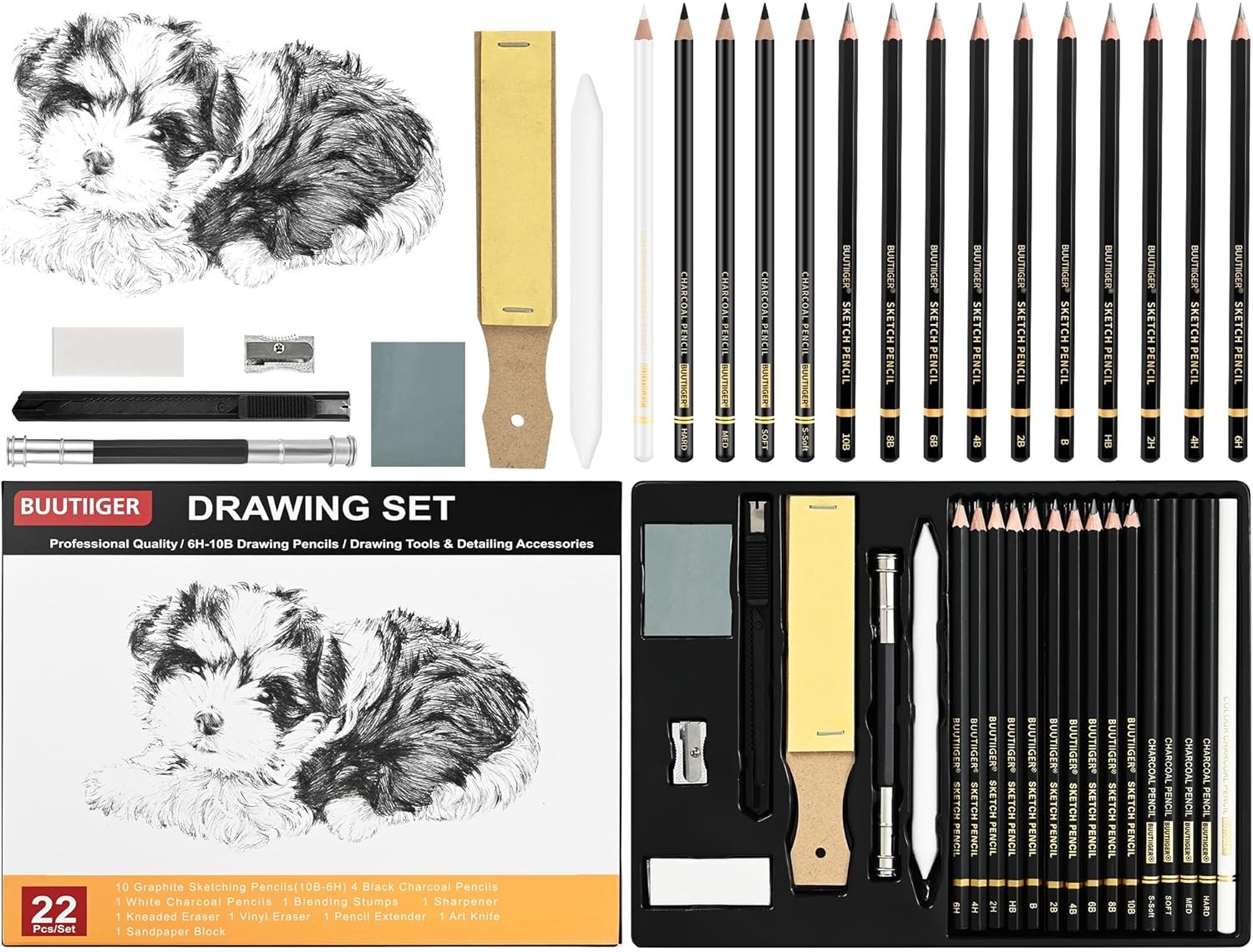 S Set - Graphite Pencils (6h-10b) Black