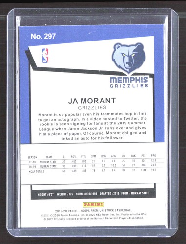 Aros Premium Stock #297 Ja Morant 2019-20 - Imagen 2 de 2