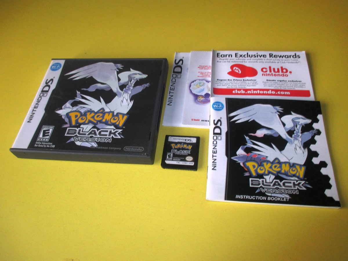 Pokemon Black Version (Nintendo DS) Lite DSi XL 3DS w/Case