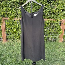 Bloomingdale’s Little Black Sheath Dress 100% Silk Minimalist Career Size 12