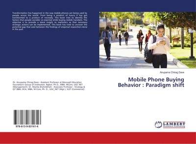 Mobile Phone Buying Behavior : Paradigm shift Anupama Chirag Dave Taschenbuch