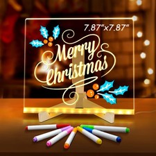 Note Board with 7 Colors, Light up Acrylic Message Board, Night Light outward...