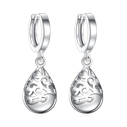 Orecchini a perno donna argento sterling 925 fiore pietra opale trendy originali - Foto 22 di 27