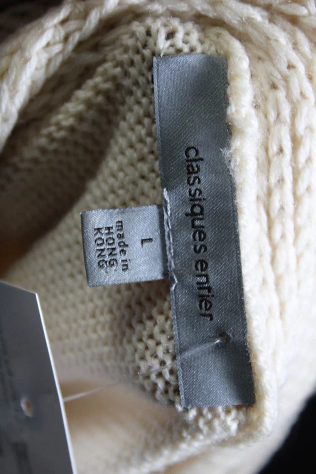 Женский пуловер Classiques Entier с воротником и длинными рукавами бежевый размер L - Изображение 4 из 4