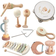 Montessori Wooden Musical Instruments Baby Toddler Xylophone Drum Sensory Toy