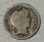 1902 S Barber Dime 10c San Francisco Mint Rare Nice Coin For An Album