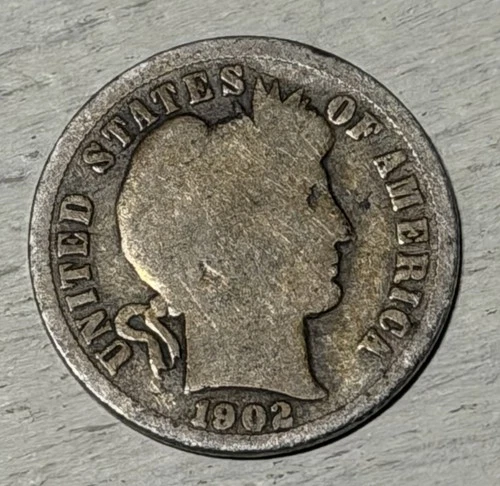 1902 S Barber Dime 10c San Francisco Mint Rare Nice Coin For An Album