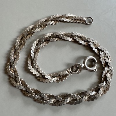 Italien Sterlingsilber 925 geflochten geflochten Kette Armband 4,2 mm breit 7'' lang 3,6 g