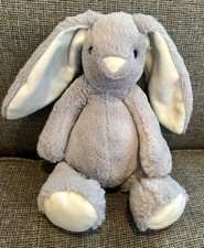 Pure Baby Grey & white Bunny Rabbit Baby Comforter Soft Toy Plush 10” (n)