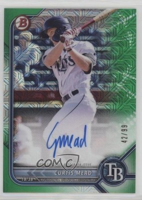 2022 Bowman Chrome Mega Box Mojo Green Refractor 42/99 Curtis Mead Auto 06z2
