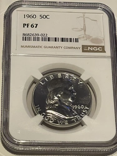 1960-P- NGC PF67 Proof  Franklin Silver Half Dollar