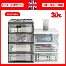 A4 Plastic Storage Drawers Draw Tower Unit Office Desktop Tabletop Home School