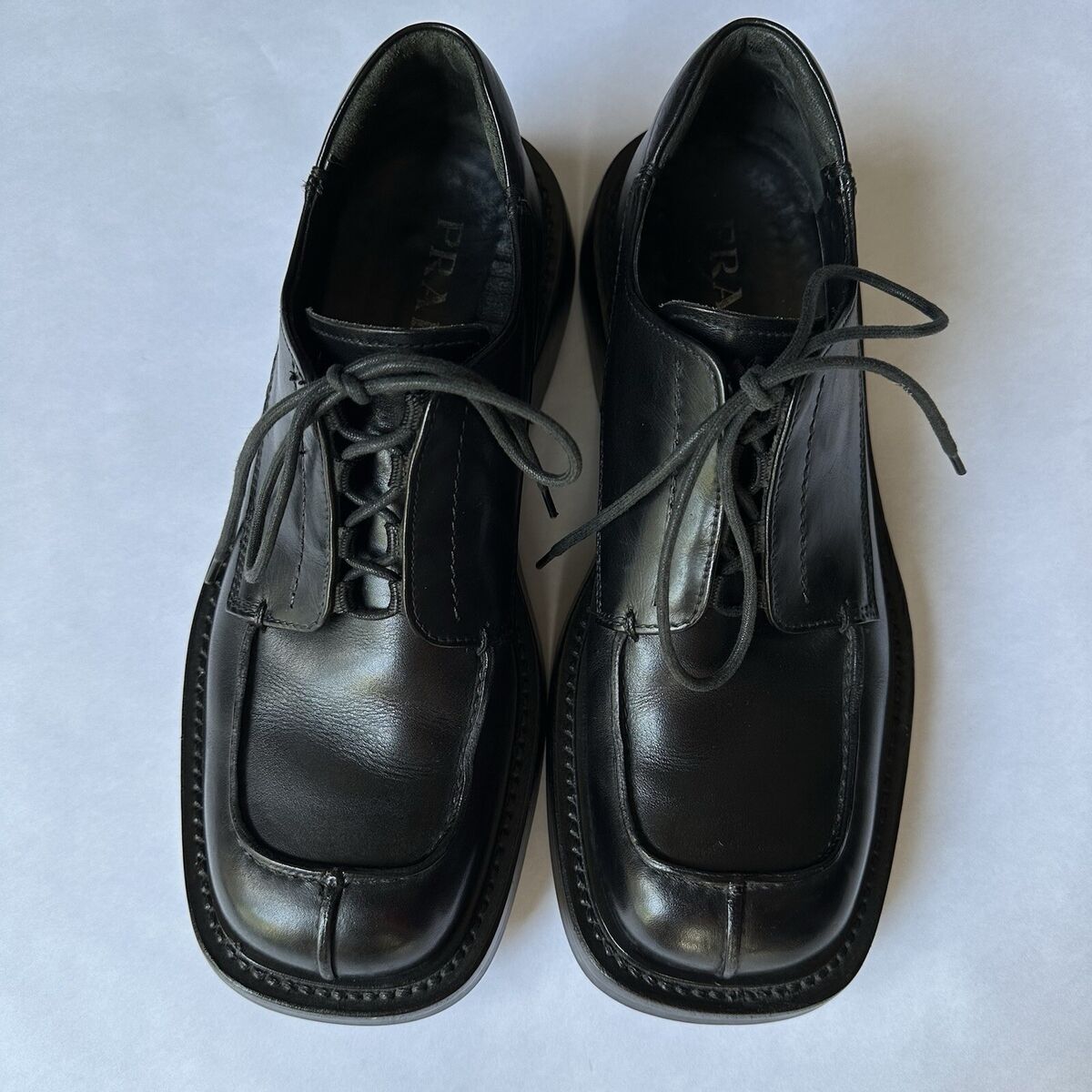 Vtg Archive Prada 1999 FW Runway Leather Derby Y2k Italy Vtg Archive Prada 1999 FW Runway Leather Derby Y2k Italy