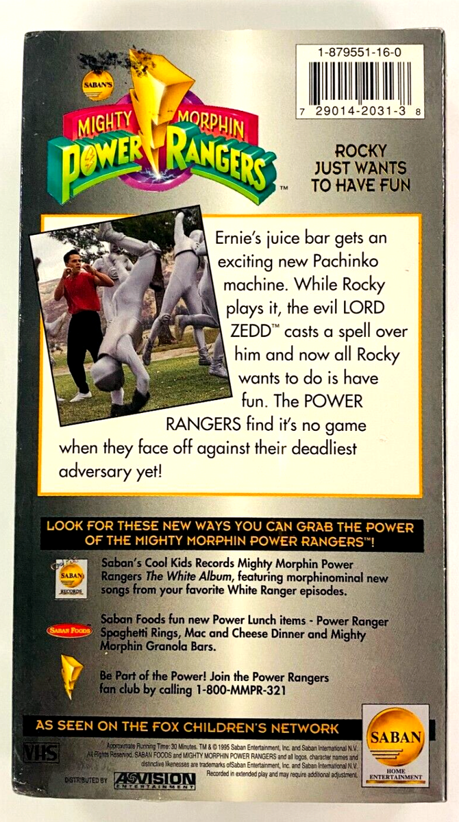 Mighty Morphin Pwr Rangers White Ranger: Rocky Just Wants to Have