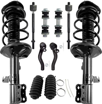 Front Struts w/ Coil Springs Sway Bar Link Tie Rods for 2000 - 2005 Toyota Echo