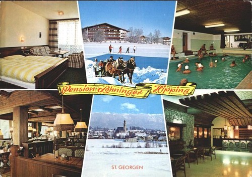 71436197 St Georgen Attergau Hotel Pension Lohninger Schober Pferdeschlitten Sch