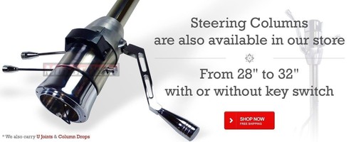 32" Auto Column Shift Tilt Steering Column w/ Key & 9Hole Wheel Adapter GM Black - Bild 5 von 6