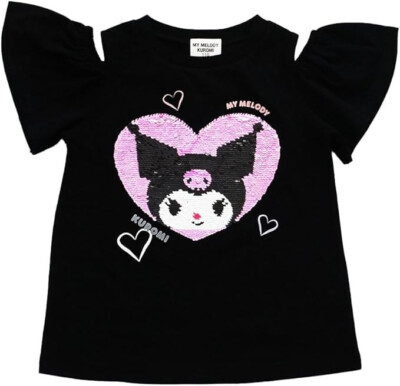ハンドメイドn Sanrio Kuromi & My Melody Girls Reversible T-Shirt Black 130cm