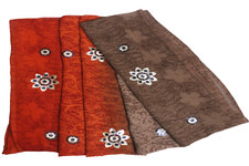 Sari in georgette indiana arancione tessuto artigianale stampato cucito sari ...