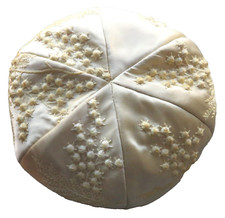 Bridal PillBox Couture Silk Satin Ivory Stunning Brocade by Designer Adele Ross