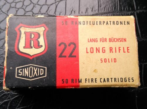 A rare 1970-80s RWS Dynamit Nobel  empty Ammo Box 22 LR Western Germany  - Picture 1 of 4