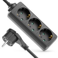 3 Fach Steckdosenleiste Flachstecker Mehrfachsteckdose Stromleiste 5M Kabel