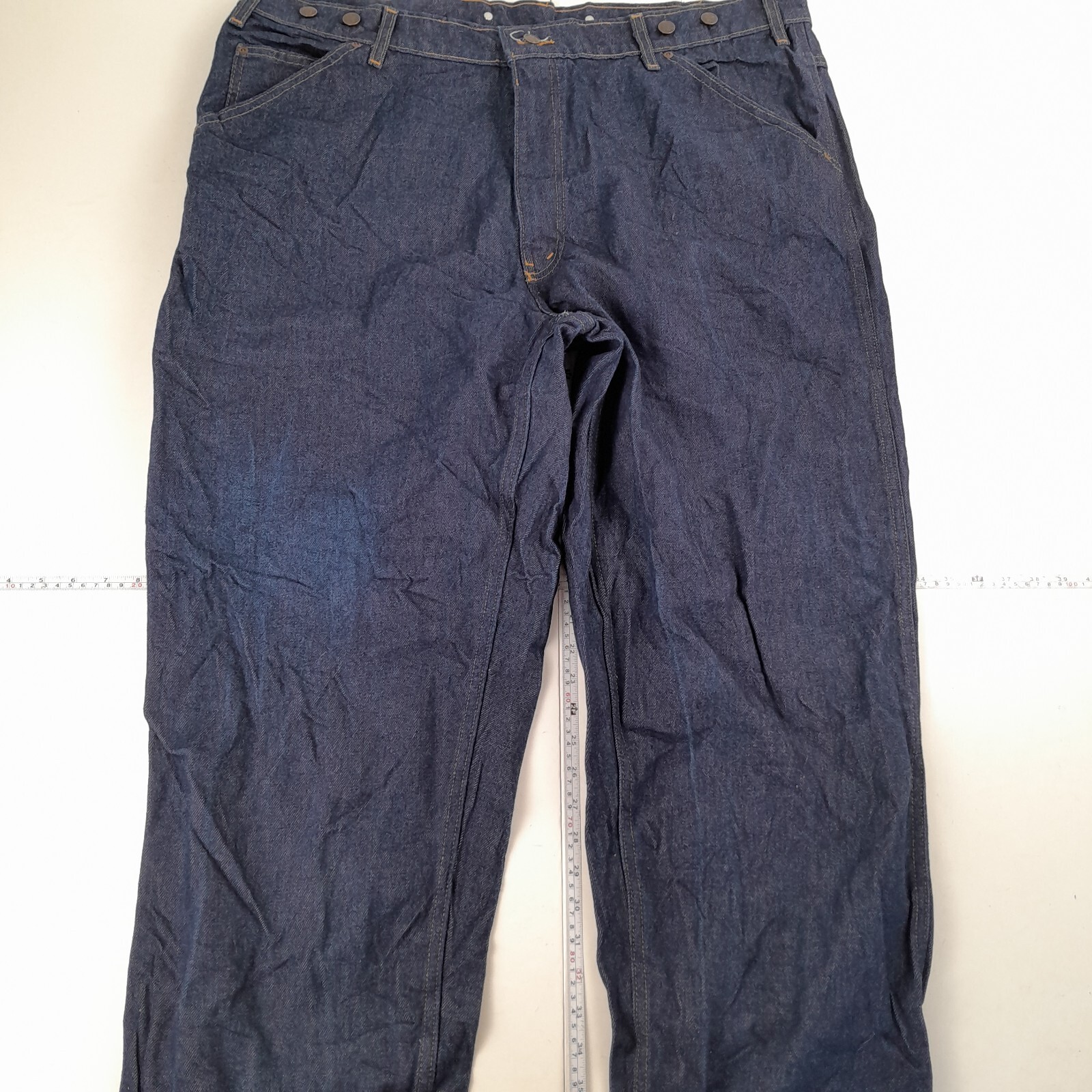WILD ASS JEANS W44 L30 AZUL ÍNDIGO RECTO PARA HOMBRE BOTONES DE TIRANTES