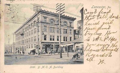 YMCA Building Lancaster Pennsylvania 1905 RPO postcard