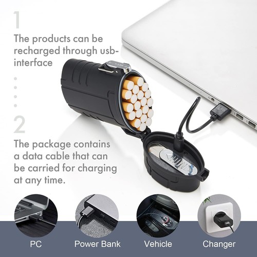 Estuche para Cigarrillos SOMGEM 20 piezas King Size para Mujer Hombre, Impermeable Negro - Imagen 4 de 6