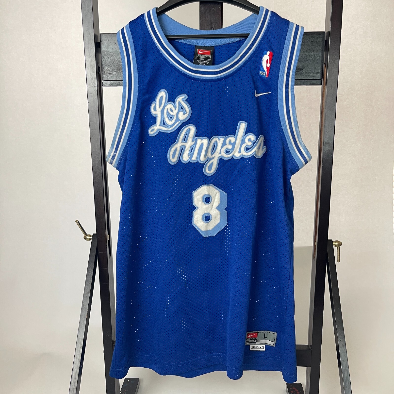 Vintage Nike Kobe Bryant #8 Los Angeles LA Lakers Blue HWC Jersey Large 44  L